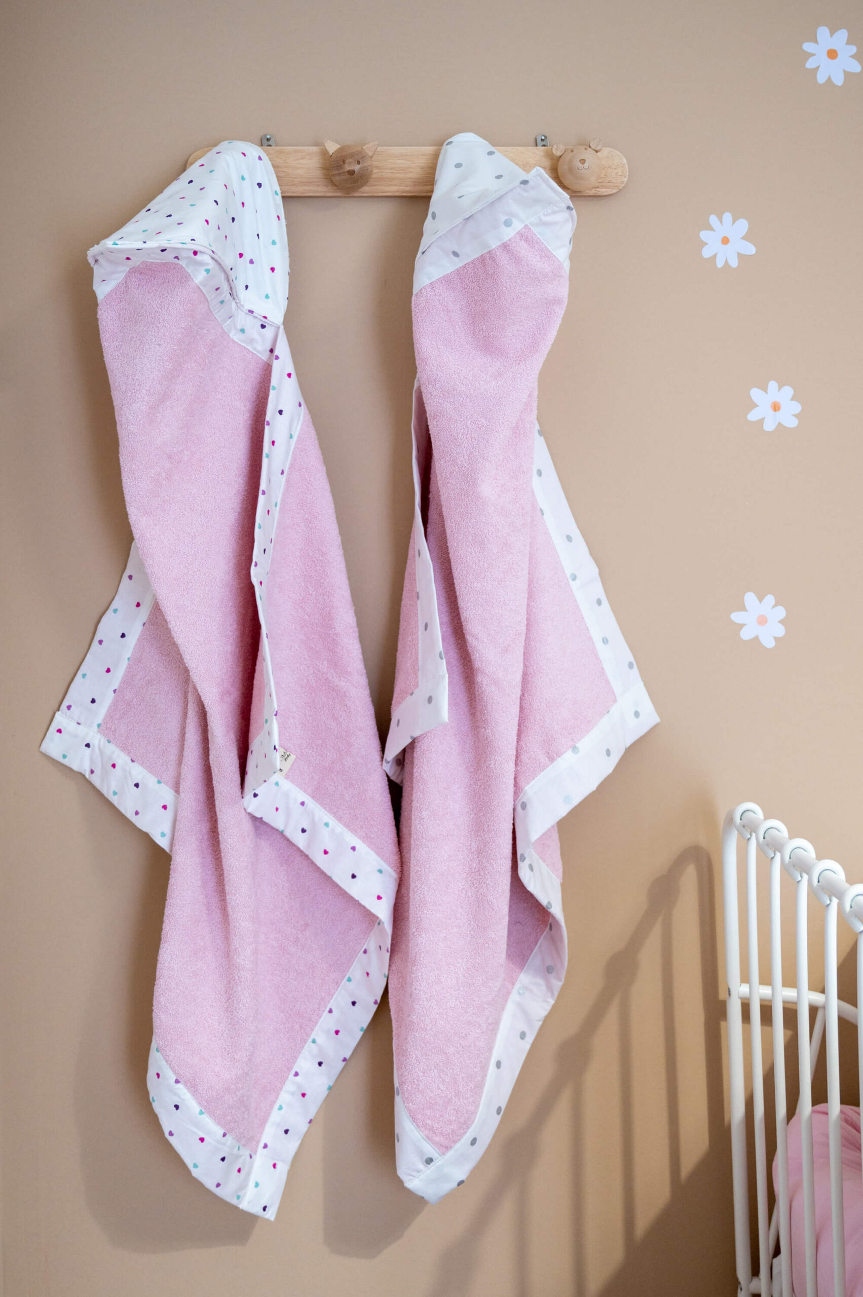 '-Κάπα Μπουρνουζάκι Silver Dots Pink - Image 2