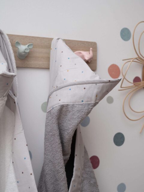 '-Κάπα Μπουρνουζάκι Grey Stars 1,20*1,20 γκρι