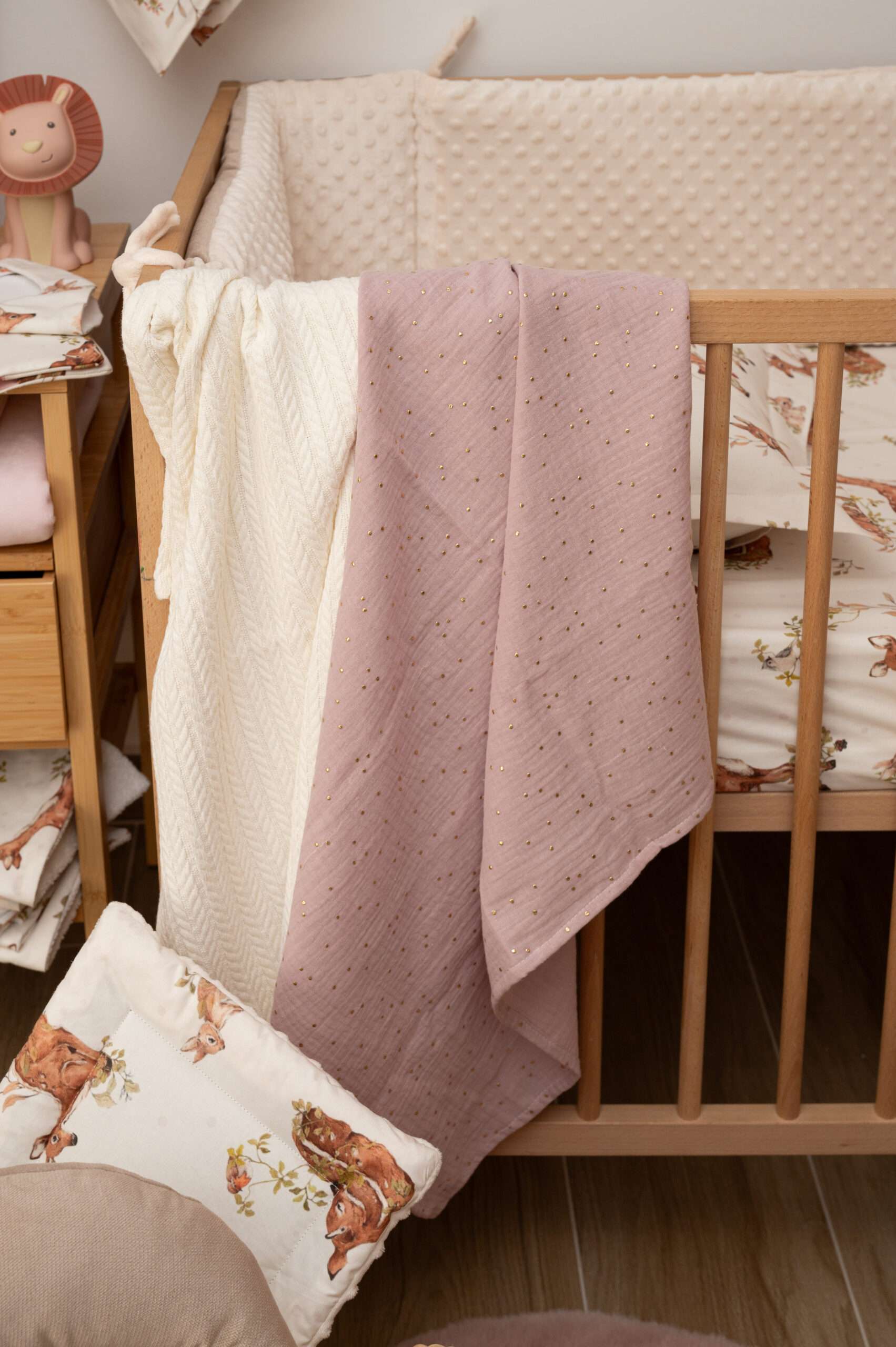 '-Sparkle pink Muslin 100% organic cotton
